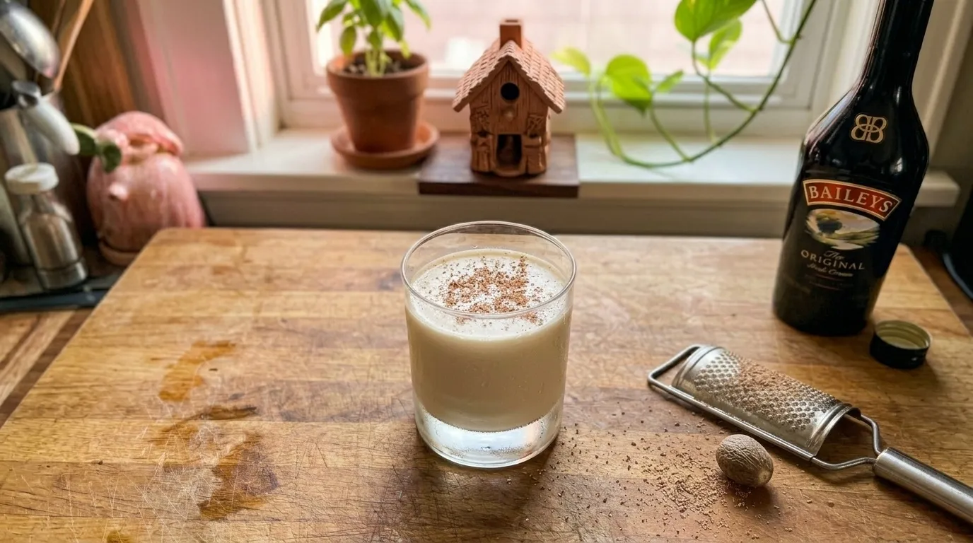 My Lon Lon Milk from the left, a small cuckoo figurine blurred on the windowsill behind
